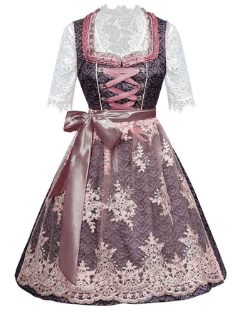 3PCS Pink 1950s Lace Top & Embroidered Ribbon Dress - vintage dress, retro fashion, rockabilly