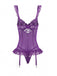 3PCS Purple 1980s Lace Lingerie Set with Stockings, vintage stockings, retro accessory - perfect for women who love vintage and retro fashion