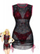 3PCS Y2K Solid Bikini Set & Neon Gaming Print Mesh Cover-Up - vintage swimsuit, pin-up swimwear for vintage lovers