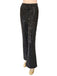 Black 1920s Solid Sequin Flared Pants