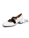Ballet-Inspired Bungee Leather Chunky Heel Shoes