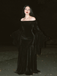 Black 1930s Wednesday Morticia-Inspired Velvet Bell Sleeves Mermaid Dress