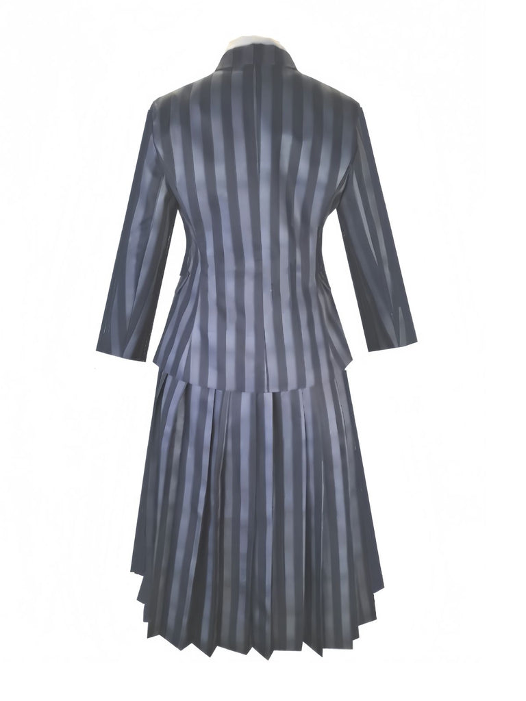 1940s Wednesday Academy Striped Uniform Costume Set