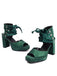 Ribbon Bow Lace-Up Chunky Heel Sandals
