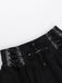 Black 1950s Lace-Up Cross Lace Skirt