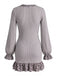 Leopard Knit Deep V Ruffle Mini Dress 3