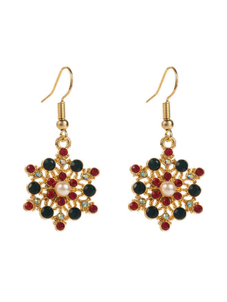 Christmas Hat & Snowflake Rhinestone Earrings