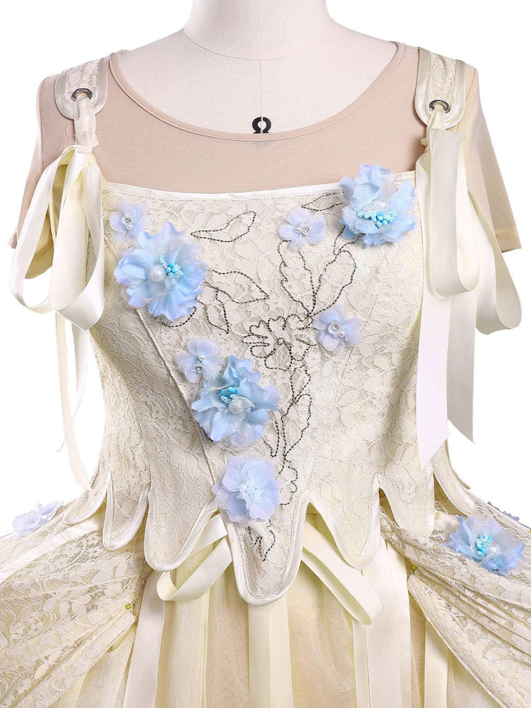 Apricot 1940s Wednesday Enid Style Dress