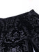 Black 1980s Punk Vine Print Velvet Bootcut Pants