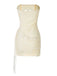 1980s Strapless Heart Cutout Diamond Lace Dress