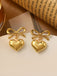 Valentine Alloy Bow Heart Drop Earrings