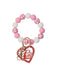 Valentine Heart Love Beaded Keychain Bracelet