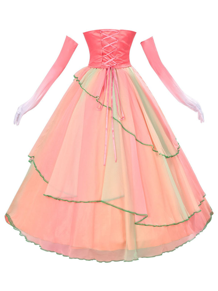 Pink 1970s Wicked Witch Glinda Top & Skirt Set