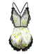 1950s Slip Floral Lace Backless Sleepwear