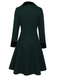 Dark Green 1940s Solid Button Coat