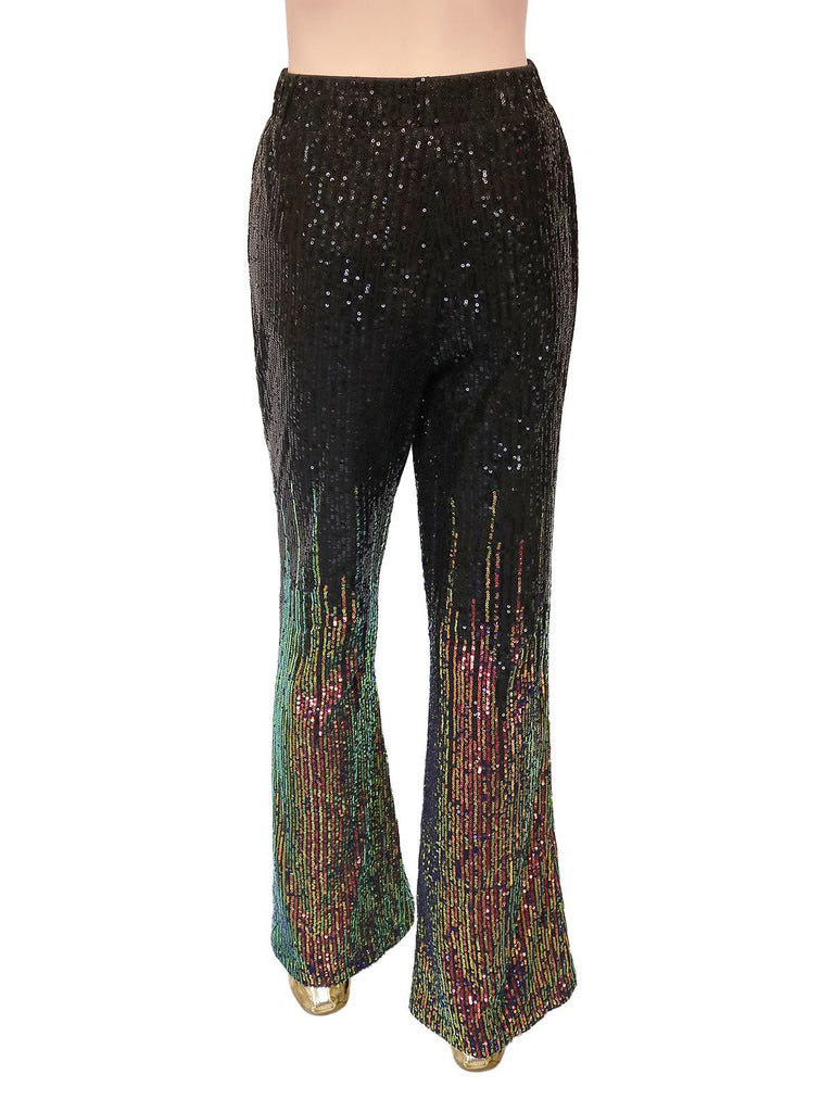 1920s Gradient Sequin Flared Pants