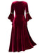 1930s Medieval Renaissance Velvet Gold Trim Dress