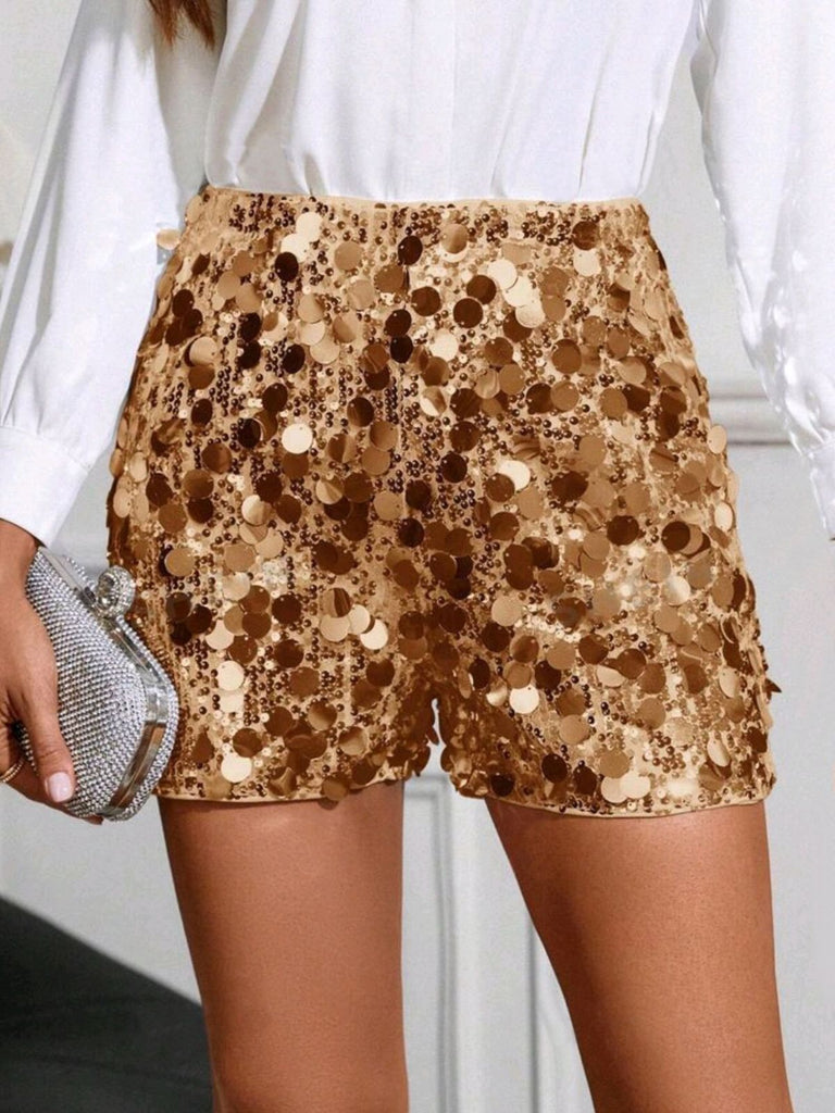 1980s Metallic Sequined Disco Shorts