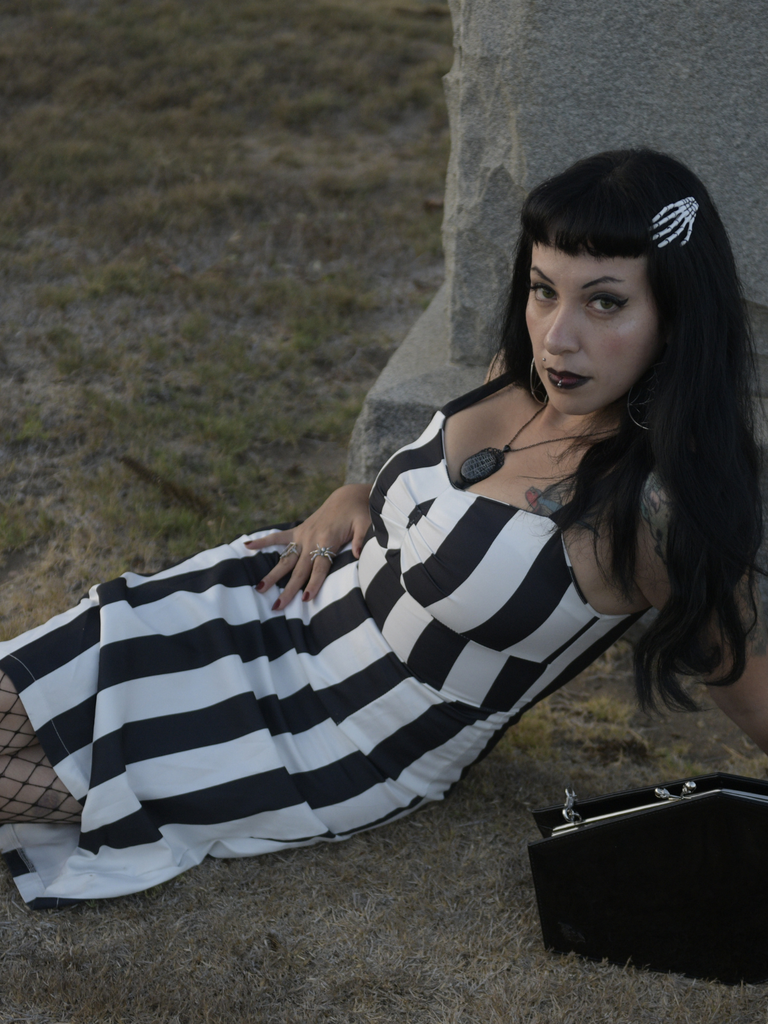 Black 1960s Vertical Stripe Straps Pencil Dress