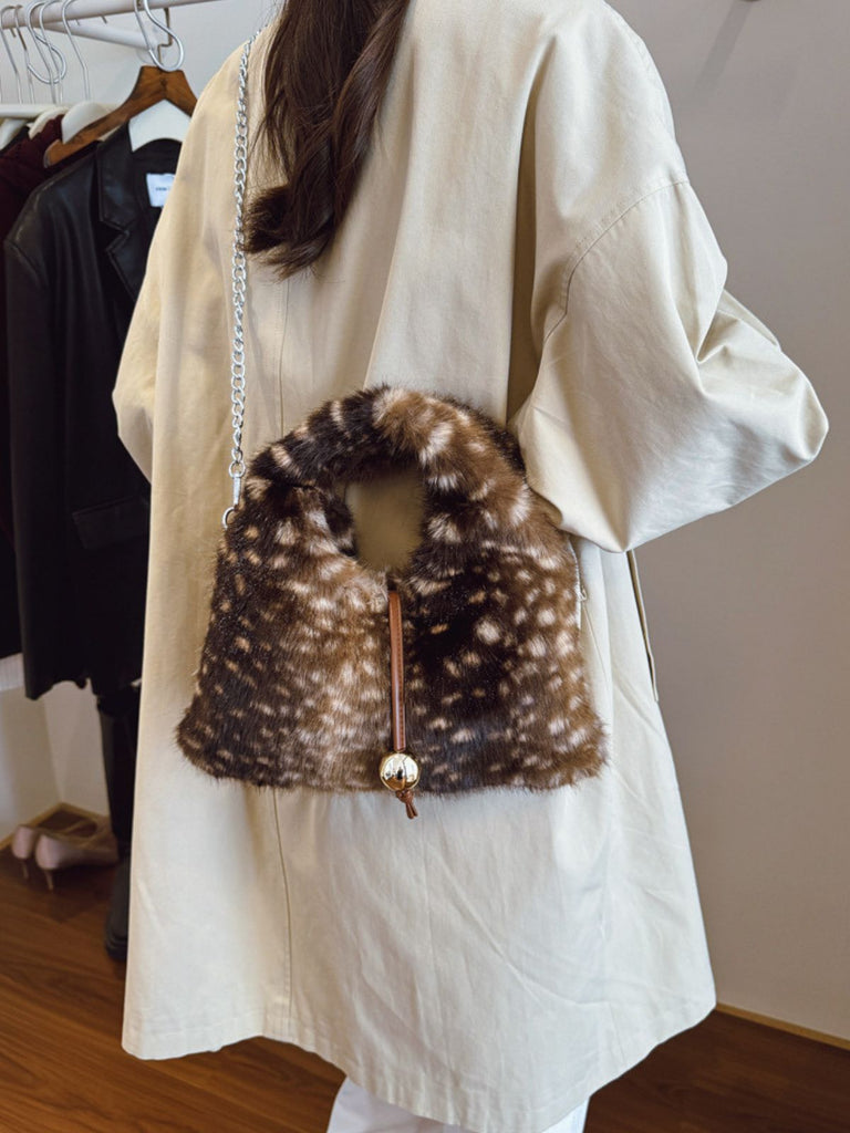 Retro Deer Style Bell Faux Fur Bag