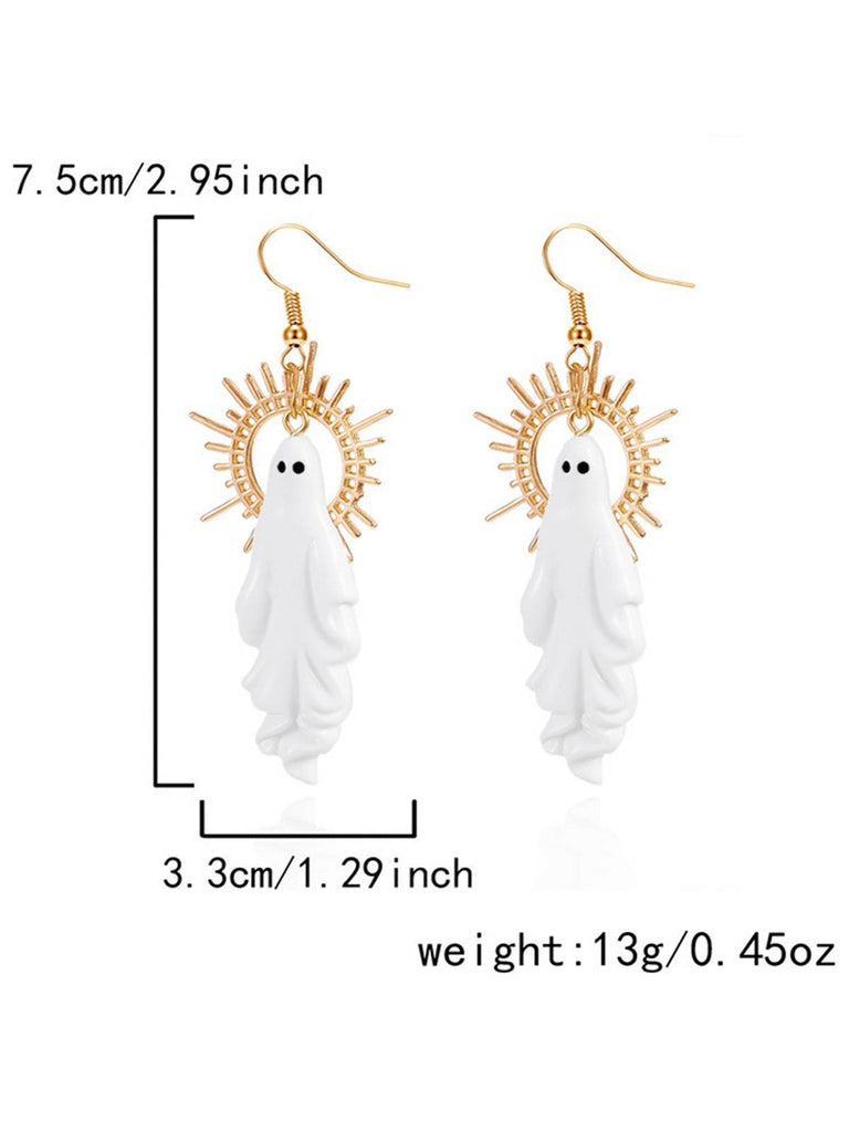Halloween Ghost Sunburst Drop Earrings