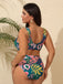 [Plus Size] Multicolor 1950s Tropical Floral Bikini Set
