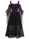 1950s Halloween Witch Transparent Sleeves Strap Dress