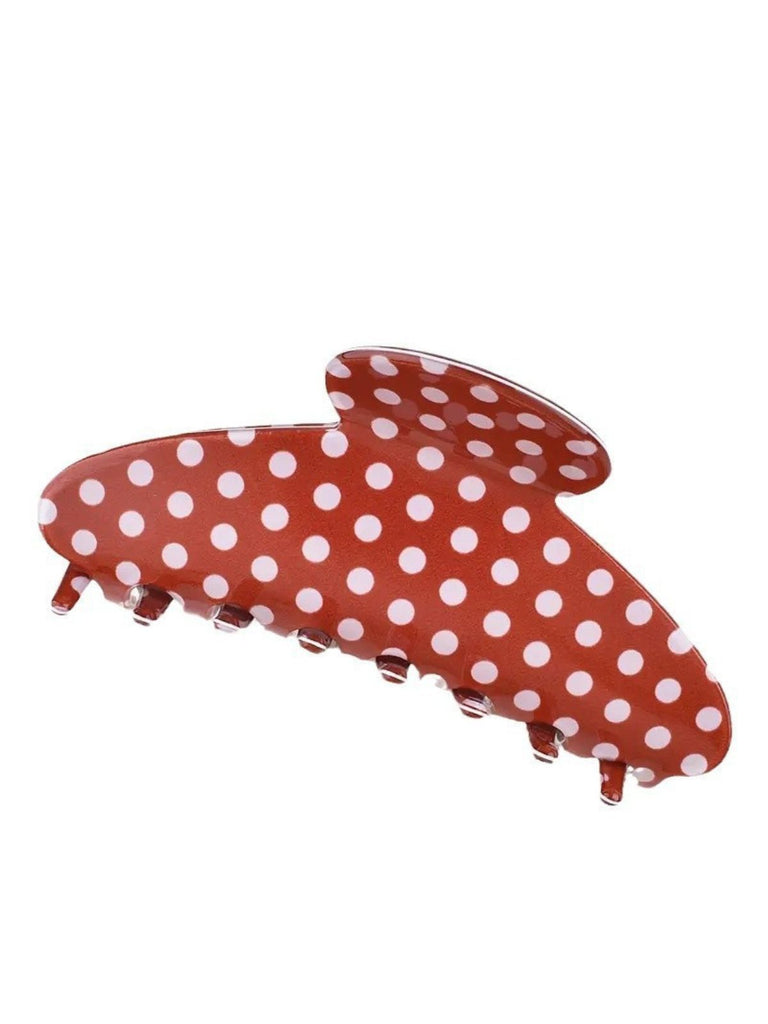 PVC Polka Dot Valentine's Shark Hair Claw