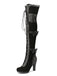 Vintage Bow Lace-Up High Heel Long Boots