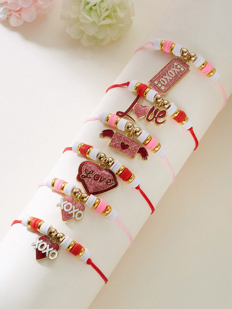 Heart Love Adjustable Woven Valentine's Day Bracelet