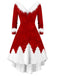 1950s Christmas Plush Collar V-Neck Knitted Dress