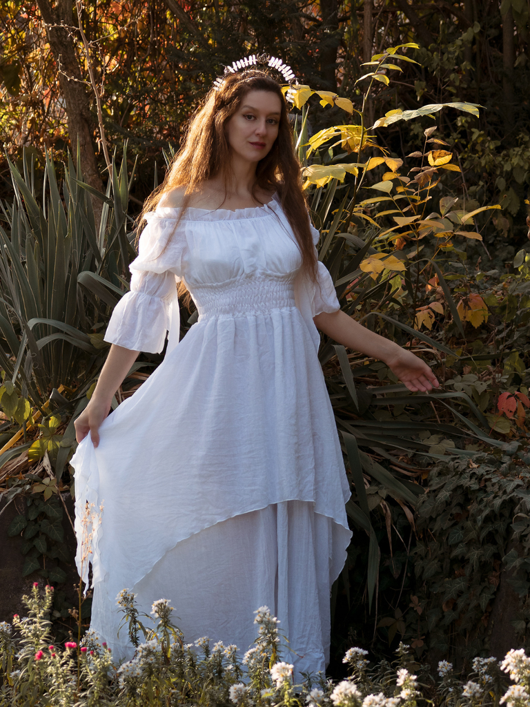 1980s Gothic Bell Sleeve Irregular Hem Dress