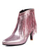 Metallic Tassel Pointed Toe Stiletto Chelsea Boots