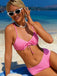 Pink 1950s Plaid Lace-Up Bikini Set