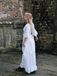 1980s Gothic Bell Sleeve Irregular Hem Dress