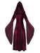 1980s Velvet Medieval Lace-Up Hooded Dress