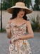 Multicolor 1930s Floral V-Neck Bohemian Slip Dress