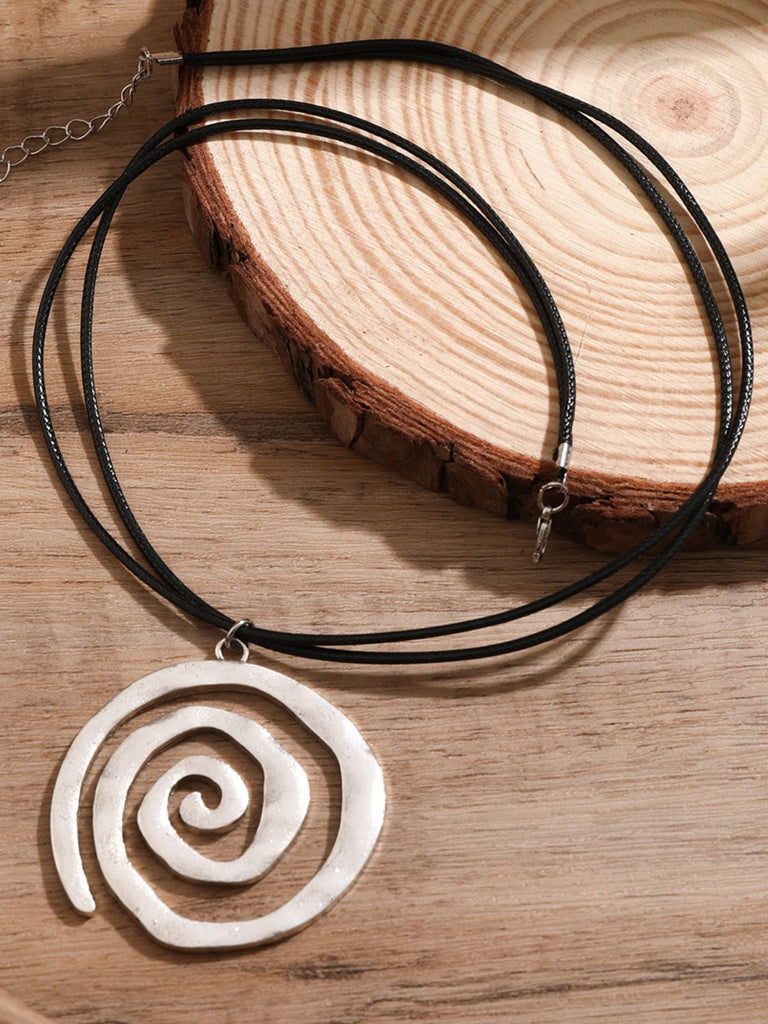 Conch Starfish Pendant Leather Cord Necklace