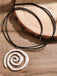 Conch Starfish Pendant Leather Cord Necklace
