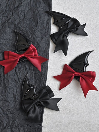 Vintage Gothic Bow Leather Hair Clip