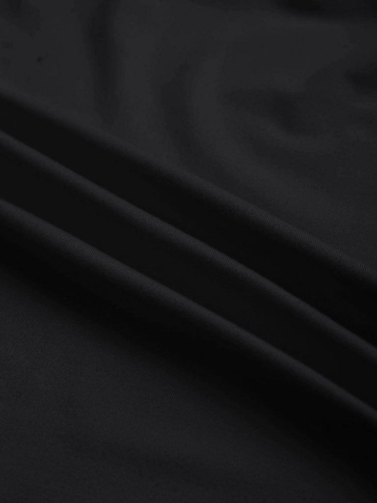 1980s Faux Leather Bow Long Sleeve Dress