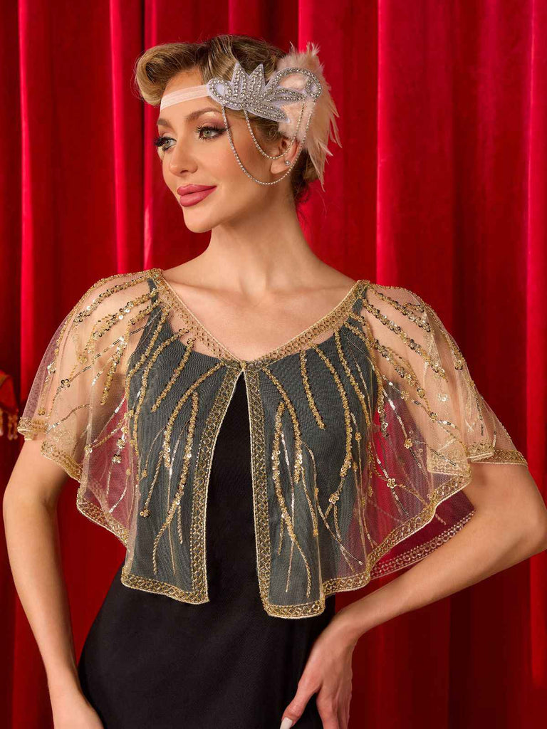 [Pre-Sale] 1920s Gatsby Mesh Sequins Cape