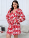 [Plus Size] 1950s Winter Print Plush Hooded Robe