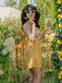 Yellow 1950s Sunflower Halter Romper