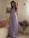 Lavender 1930s Sequin V-Neck Spaghetti Strap Dress