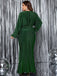 [Plus Size] Green 1940s Sparkly Long Sleeve Fishtail Party Dress