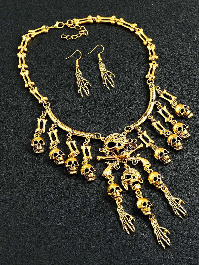 Gothic Skull Multi-layer Tassel Jewelry Set