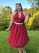 Red 1950s Polka Dot Halter Dress