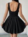 Black 1960s Solid Sleeveless Bubble Dress