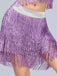 1920s Fringe Solid Elastic Waist Skirt